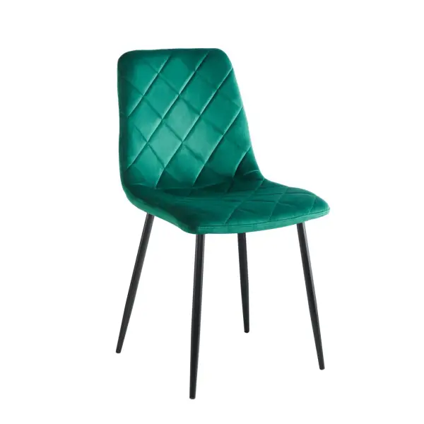 Krzesło tapicerowane zielony nogi czarny K6-FX